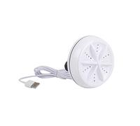 1Set USB Portable Mini Turbine Washing Machine High Frequency Cleaner for Travel Laundry Compact Design with USB Power Low Noise Deep Cleaning White