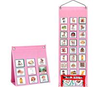 1Set Visual Schedule for Kids Weekly Behavioral Planner Board Kids Visual Schedule with 96 Cards Hanging Collapsible Learning Routine Chart for Home Planner, Style 2 Routine Chart for