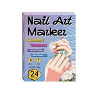 1Set Waterproof Nails Art Pen 12/24 Color with Fine Point, A