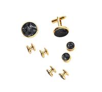 1Set Wedding Cufflinks Tuxedo For Men Accessories(Gold,B)