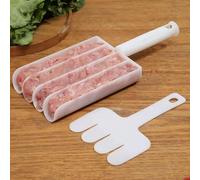 1Set White Creative Kitchen Triple Meatball Maker, Meat Ball Scoop with Cutting Spade Ball Maker, None-Stick Meatball Maker Melon Ballers, Meat Tools