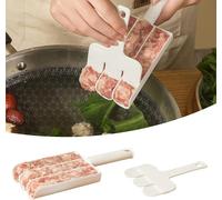 1Set White Kitchen Triple Meatball Maker, Creative Meat Ball Scoop with Cutting Spade Ball Maker, None-Stick Meatball Maker Melon Ballers Tools