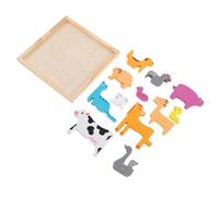 1Set Wooden Animal Puzzle Animal Chunky Stacking Puzzle for Preschoolers Engaging Educational Plaything for Fosters Creativity and Imagination