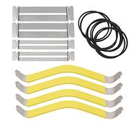 1Set Yootones String Spreaders and Fingerboard Guards, 4Pcs Rubber Coated String Spreaders and 4Pcs Fingerboard Guard with Rubber Band, Great Tool Compatible with Guitars Bass Repair Maintenance