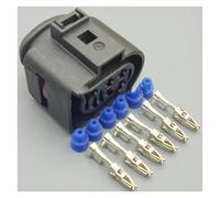 1Sets 6 Hole 1J0973733 3.5mm Automotive LSU 4.2 O2 Sensor Connector Throttle Plug 1J0 973 733 Compatible With(Svart)