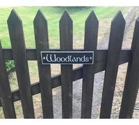 1st 4 Signs Fully Customisable House Name Plates Aluminium Sign 28cm x 7cm Laser Cut White Lettering, including Stainless Steel Standoff Wall Mounts