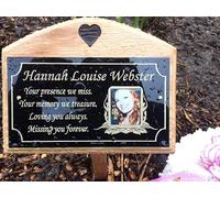 1st 4 Signs Oak wooden grave marker with personalised memorial plaque for burial ground. - To Purchase Click Customize Now Button