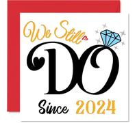 1st Anniversary Card for Husband Wife - We Still Do Since 2024 - I Love You Gifts, Happy 1st Wedding Anniversary Cards for Partner, 145mm Greeting Cards Anniversaries