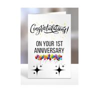 1st anniversary card, for mum and dad, mummy and daddy, dad, mum, daddy, mummy, gifts for men, women, presents, them, from, congratulations on your 1 year, A5-74_2