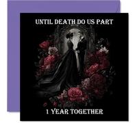 1st Anniversary Card for Women Men - Until Death Do Us Part - Happy 1 Year Anniversary Card for Boyfriend Girlfriend Partner Wife, 145mm Wedding Anniversaries Greeting Cards
