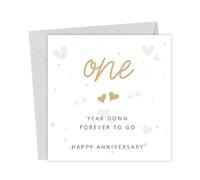 1st Anniversary Card | One year down forever to go Happy Cute First Cards