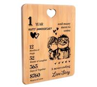 1st Anniversary Wedding Gifts for Couples, First Anniversary Chopping Boards Gifts, 1st Wedding Anniversary. Gifts for Wife Husband, 1st Year Anniversary Presents for for Her Girlfriend Boyfriend