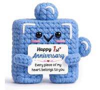 1st Anniversary Wedding Gifts for Him, Her, Boyfriends, Couples, Handmade Crochet Puzzle Doll, First Year Anniversary Presents for Boyfriend, Husband, Him