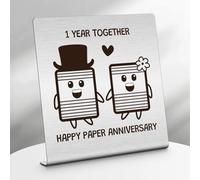 1st Anniversary Wedding Gifts for Him Her Desk Decorations Sign Couples Gifts for Wife Husband Anniversary Marriage Gift for Couple Presents for Girlfriend Boyfriend Home Office Desk Decor