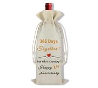 1st Anniversary Wine Bag Gifts for Him Her Boyfriend Girlfriend First 1st Wedding Anniversary Wine Bottle Bag Gifts for Couples Husband Wife Happy 1 YearAnniversary Decorations