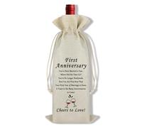 1st Anniversary Wine Bag Gifts for Him Her Couples First 1st Wedding Anniversary Wine Bottle Bag Gifts for Husband Wife 1 YearAnniversary Decorations