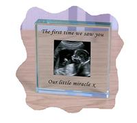 1st Baby Scan Photo Personalised Gift Glass Paperweight Keepsake