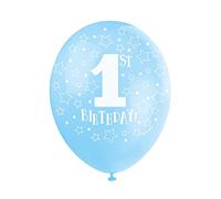 1st Birthday Blue Latex Balloons (30cm) Pack of 5 - Festive & Fun Party Decorations