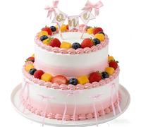 1st Birthday Cake Topper - Natural Linen & Bamboo ONE Decoration with Adjustable Depth & Removable Photo Frame for Baby's First Birthday Party