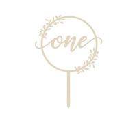 1st Birthday Cake Topper - Wooden Gold First Birthday Cake Toppers One Cake Topper Decoration Kid's Party Decor for Anniversary Shower