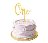 1st Birthday Cake Topper, Wooden One Sign Decoration for First Birthday, Baby Shower, Gender Reveal Party Supplies,Cake Props for 1 Year Old Celebrations