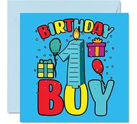 1st Birthday Card Boy - Birthday Boy - Card 1 Year Old Boy, Boys Cards for Him, 145mm Greeting for Son Brother Grandson Nephew Cousin God Son
