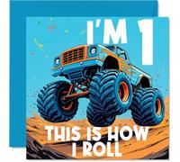 1st Birthday Cards for Boys - This is How I Roll - Happy Birthday Card for 1 Year Old Boy Step Son Nephew Godson Son, 145mm Bday Greeting Cards