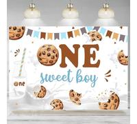 1st Birthday Decoration One Sweet Boy Backdrop Banner Photography Background Cookie Milk Party Supplies 210X150cm