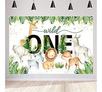 1st Birthday Decorations for Kids, Safari Animal Wild One Cartoon Backdrop Fabric Sign Poster, Jungle Boy or Girl 1st Birthday Party Supplies Photo Background Welcome Sign, 150cm x 90cm