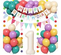 1st Birthday Decorations Mix Colorful Balloons Rainbow First Birthday Party