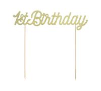 1st Birthday Golden Glitter Cake Topper