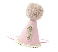 1st Birthday Hat for Baby Girls & Boys - Handmade Boho Cone Cap Decorations, Ideal for Cake Smash Photos, Milestone Celebrations, and Party Props