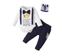 1st Birthday Outfit Boy Mr Onederful Birthday Outfit Baby Boy First Birthday Clothes, White, 12-18 Months