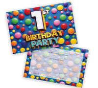 1st Birthday Party Invitations Kids - Candy Sweets Chocolate 20 Pack - Childrens Birthday Invitations for Boys/Girls A6 Bday Party Invites Invitation Cards with Folding Envelopes