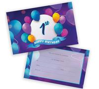 1st Birthday Party Invitations Kids - Happy Balloons 36 Pack - Childrens Birthday Invitations for Boys/Girls A6 Bday Party Invites Invitation Cards with Folding Envelopes
