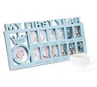 1st Birthday Picture Frames, Newborn My First Year Photo Frame Baby Girls Boys Decoration Album Infant Baby Shower Keepsake Picture Frame First Birthday Xmas Memories Christening Gift