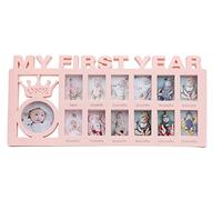 1st Birthday Picture Frames, Newborn My First Year Photo Frame Baby Girls Boys Decoration Album Infant Baby Shower Keepsake Picture Frame First Birthday Xmas Memories Christening Gift