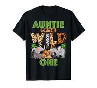 1st Birthday Zoo Safari Jungle Auntie Of The Wild One B-day T-Shirt