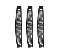 1st Choice 3 Pieces Clincher Combs Banana Combs Banana Clip Grip Comb Fishtail Fish Hair Lady Fish Shape Ponytail Banana Clip Girls Long Women Clamp Accessory (Color - Black)