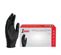 1st Choice Black Nitrile Industrial Disposable Gloves, 6 Mil, Latex & Powder-Free, Food-Safe, Textured, Small, Box of 100