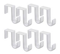 1st Choice Over The Door Hooks 8 Pack, Reversible Sturdy Hooks Fits 1 3/8' and 1 3/4' Door Widths, Plastic Hook Hanger for Hanging Clothes, Towels, White