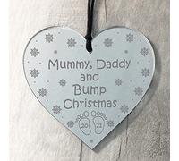 1st Christmas As Mummy Daddy Bump Plaque Chrsitmas Decoration Personalised