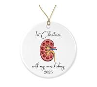 1St Christmas with My New Kidney - Ceramic Xmas Ornament - Kidney Transplant Ornament - Surgery - First Christmas - Holiday Decor Printed on Both Sides