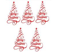 1st-Class-Designs 5 x Christmas Wine Bottle Decals/Stickers 16 x 9 Cm RED Perfect For Light Bottles Made In Yorkshire