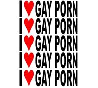 1st-Class-Designs 5 x I Love Gay Porn Funny Prank Comedy Wind Your Mates Up Sticker Decal Made In Yorkshire
