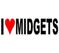 1st-Class-Designs I Love Midgets Funny Bumper Sticker Car Van Bike Sticker Decal Free P&P