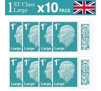 1st Class Large Letter Stamps (10 Pack) - Genuine Barcoded Self-Adhesive UK Postage - Official 1st Class Large Postage Stamps (Total 10) | UK BEST SELLERS