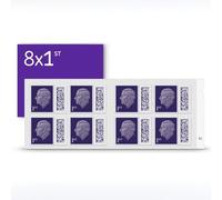 1st Class Stamp (8 Pack) | Self Adhesive | QR Barcoded for authentication | First Class Postage Stamps UK | King Charles III Stamps | (8 Total)