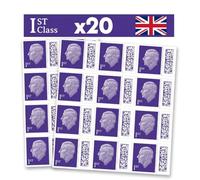 1st Class Stamps (20 Pack) - Genuine Barcoded Self-Adhesive UK Letter Postage - Official 1st Class Postage Stamps (Total 20) | UK BEST SELLERS