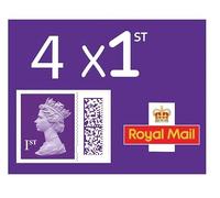1st Class Stamps (4 Stamps) - 1st Class Stamps - Barcoded Self Adhesive UK Letter Postage Stamps for Postage - (4 Total)